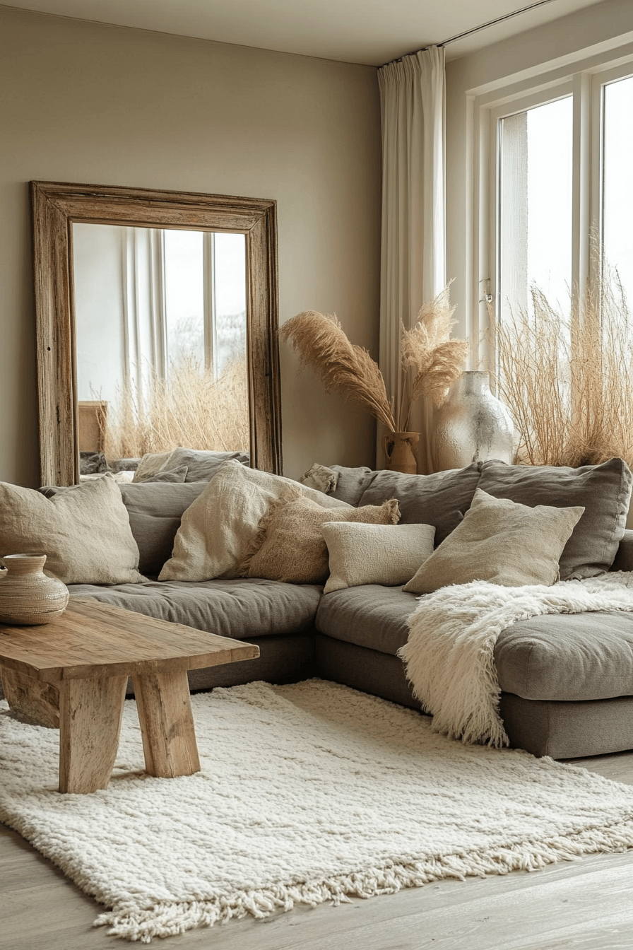 dark couch living room