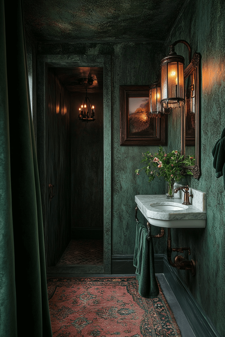 27+ Moody Powder Room Ideas That Turn Simplicity Into Stunning Beauty moody powder room