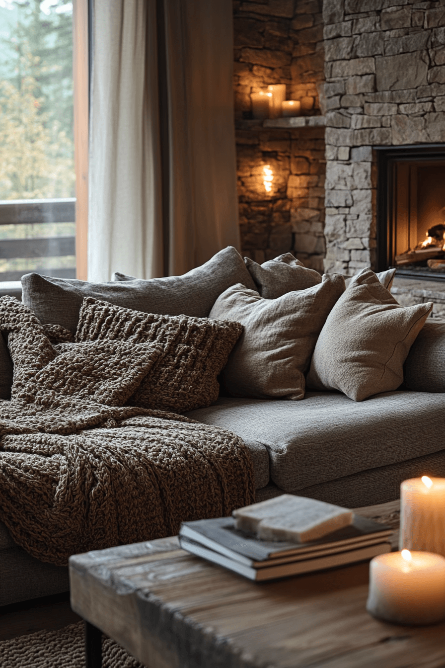 dark couch living room