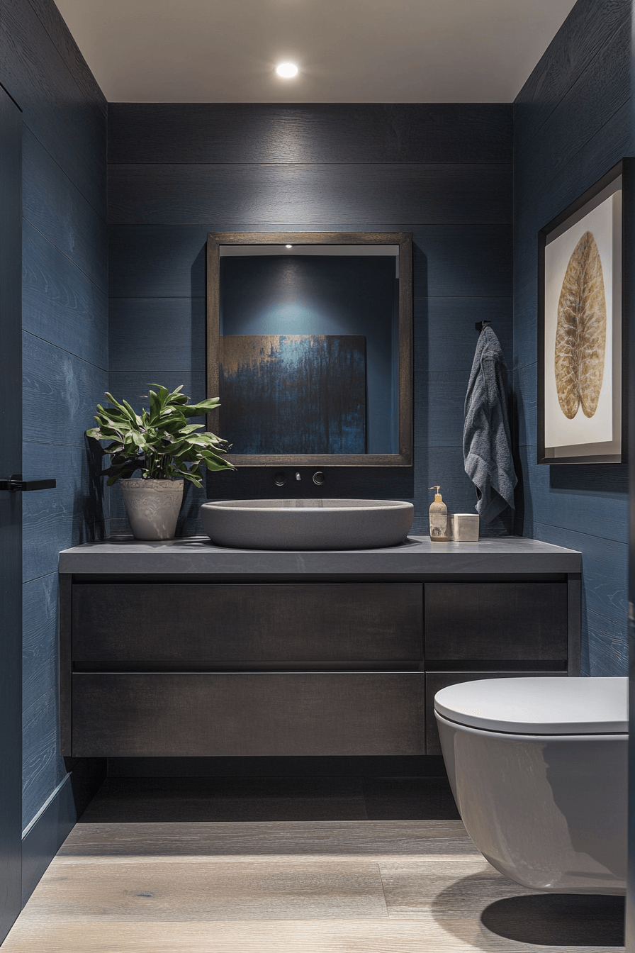 27+ Moody Powder Room Ideas That Turn Simplicity Into Stunning Beauty moody powder room