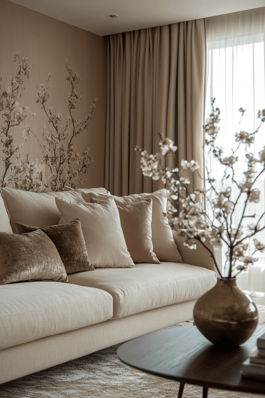cream couch living room