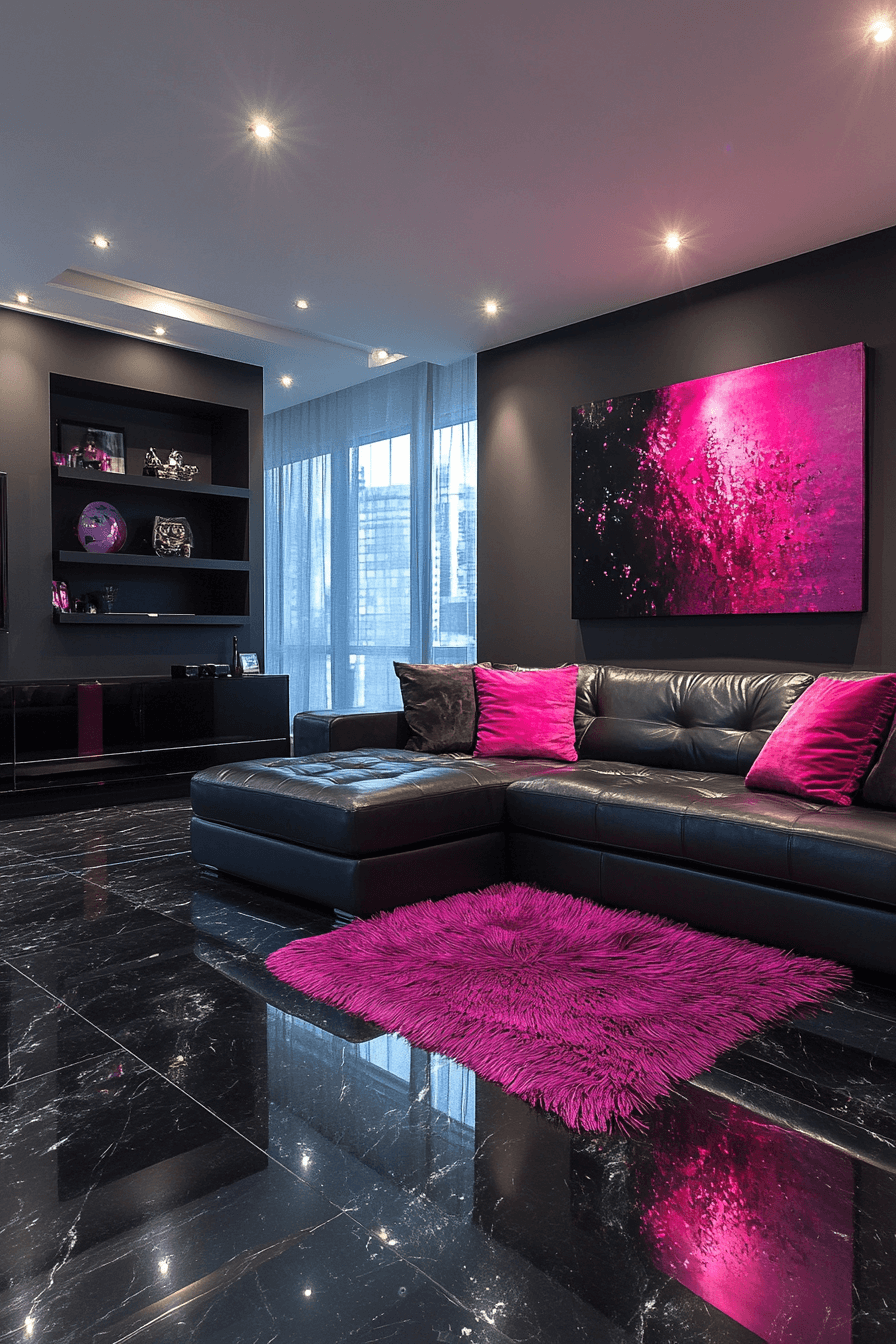 dark couch living room