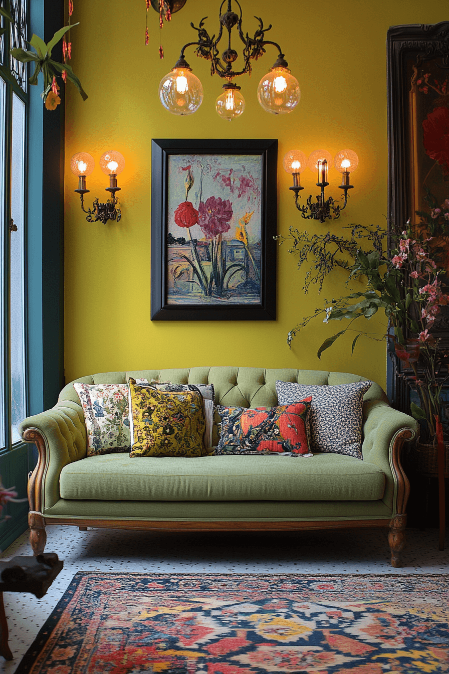 olive green couch living room ideas