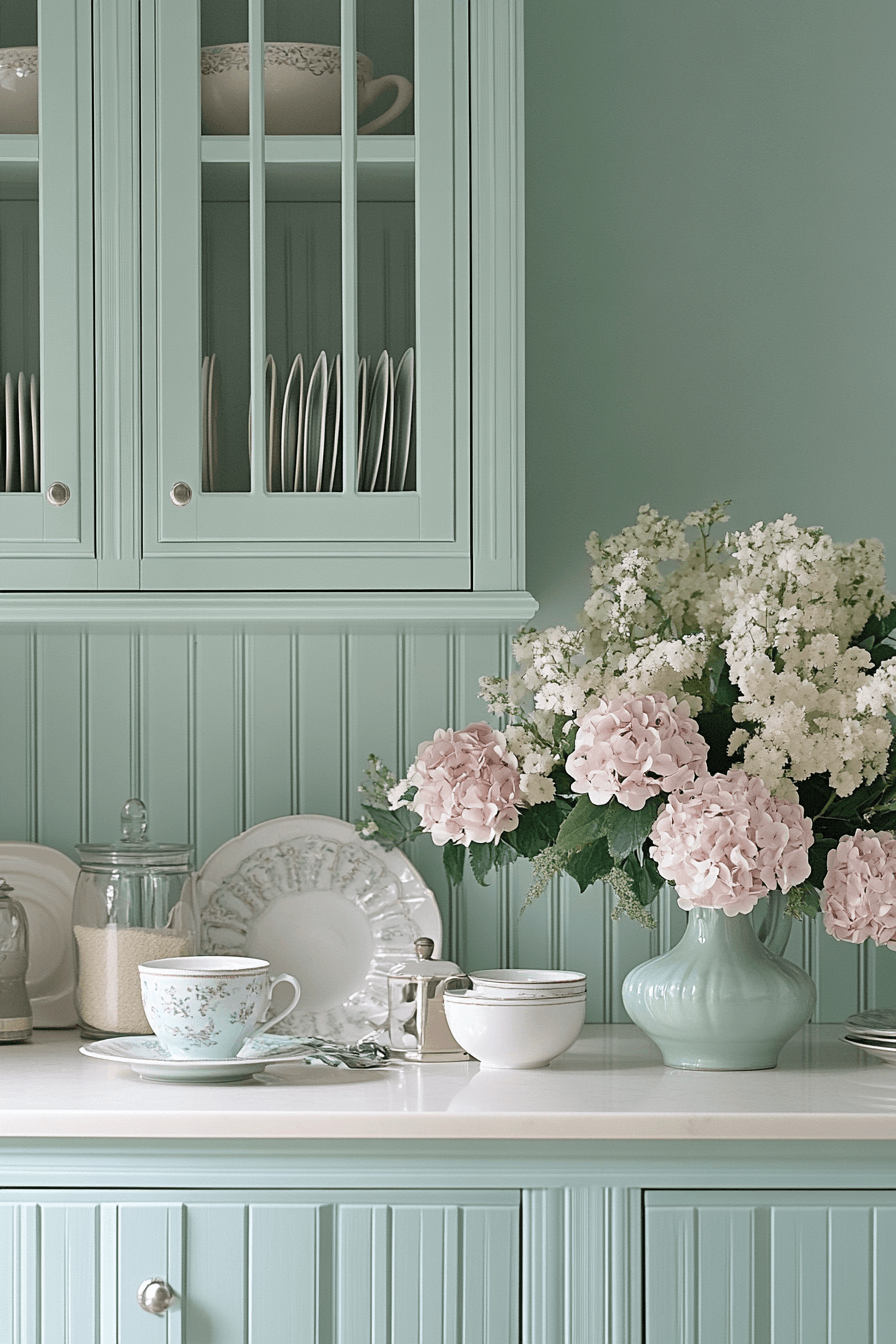fluted glass kitchen cabinets