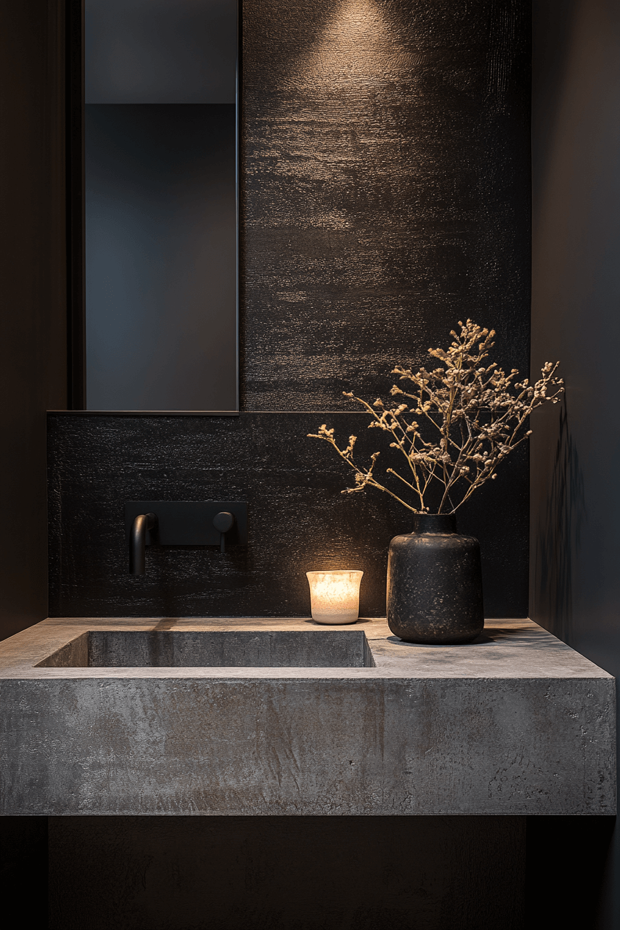 27+ Moody Powder Room Ideas That Turn Simplicity Into Stunning Beauty moody powder room