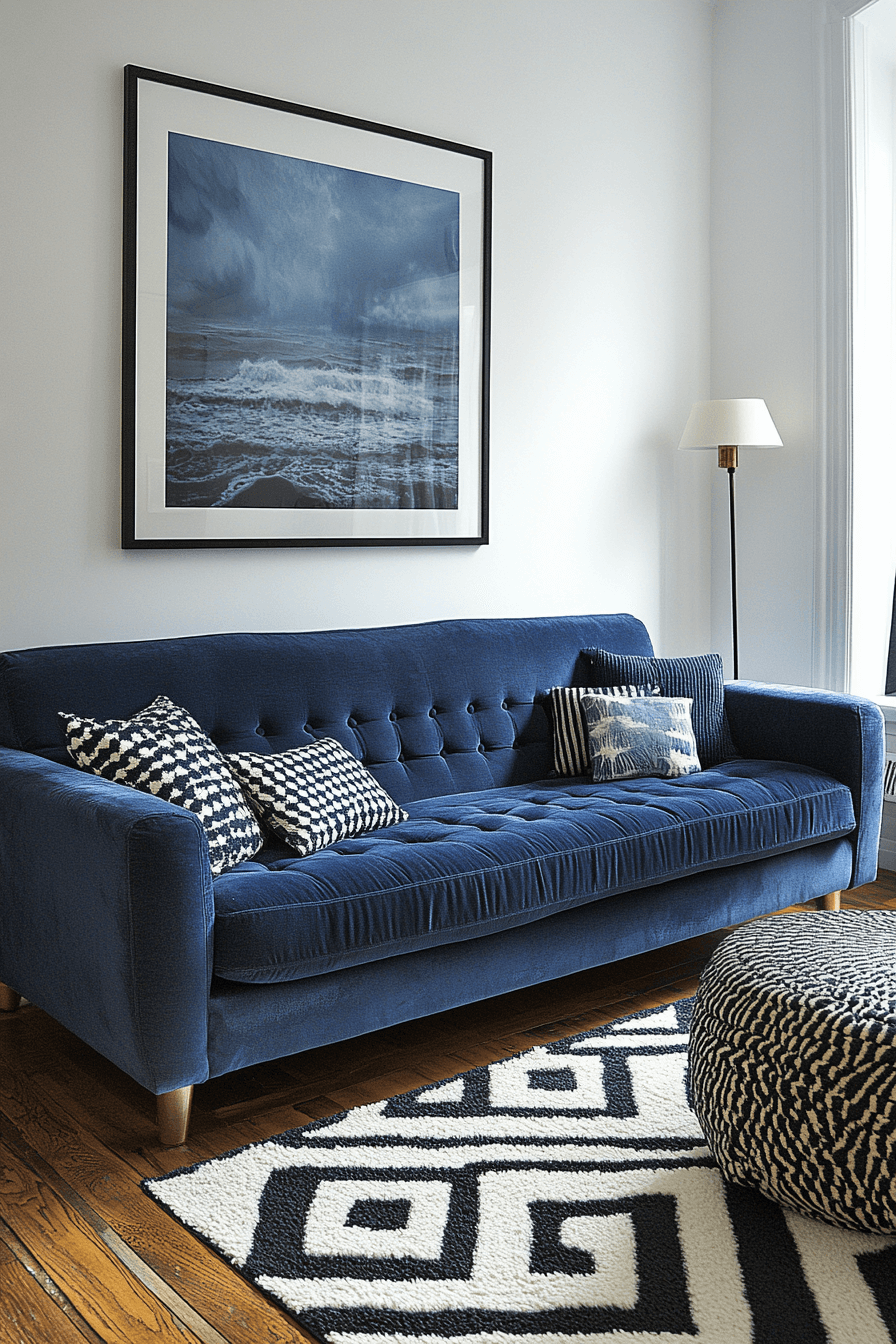 blue couch living room ideas