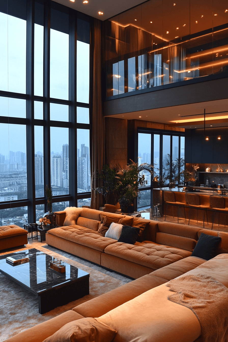 cognac couch living room ideas