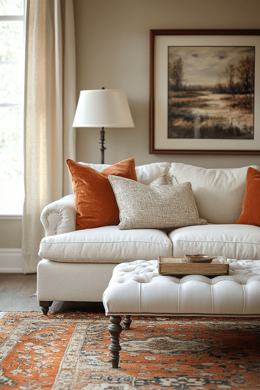 cream couch living room
