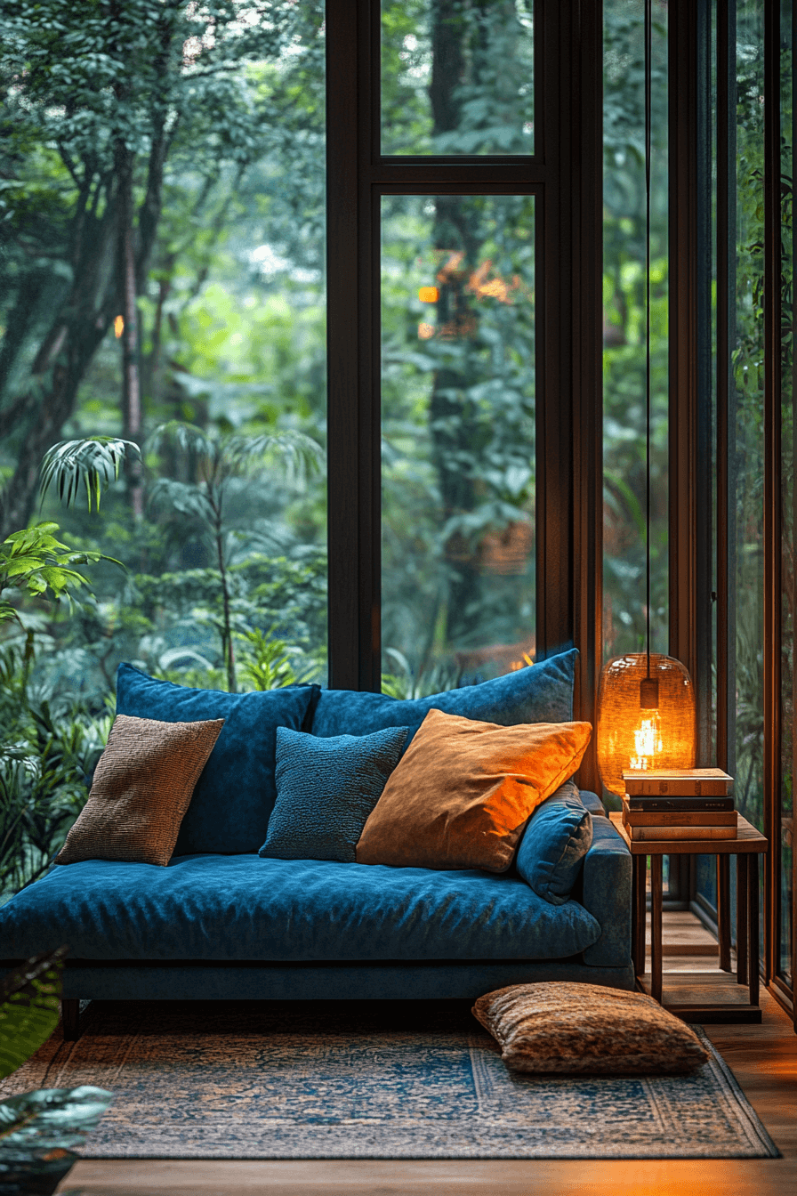 dark couch living room