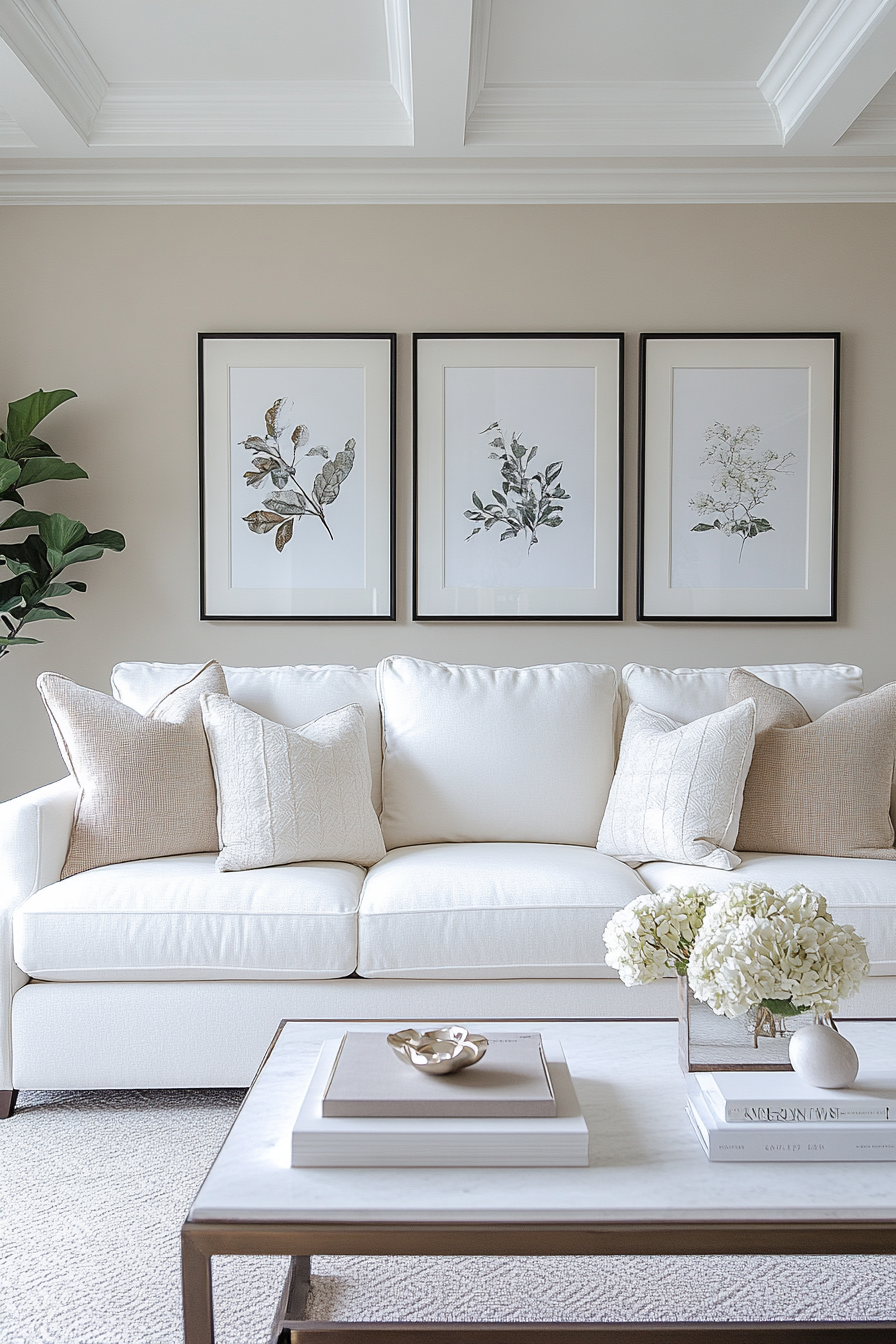 white couch living room