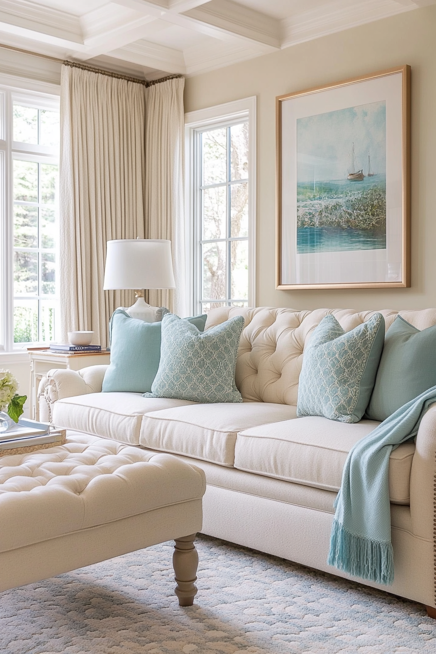 teal couch living room