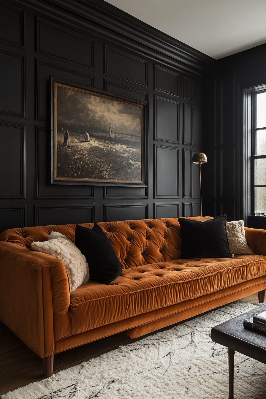 cognac couch living room ideas