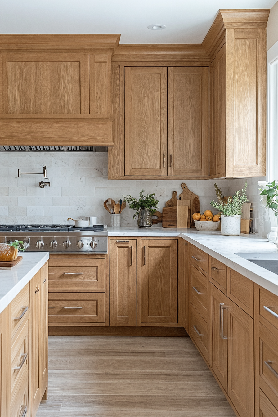 light oak kitchen cabinets