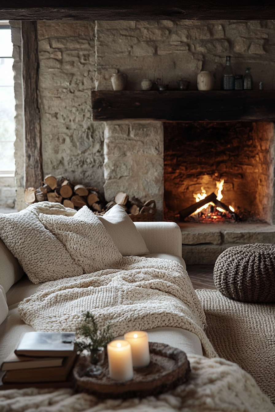 cream couch living room