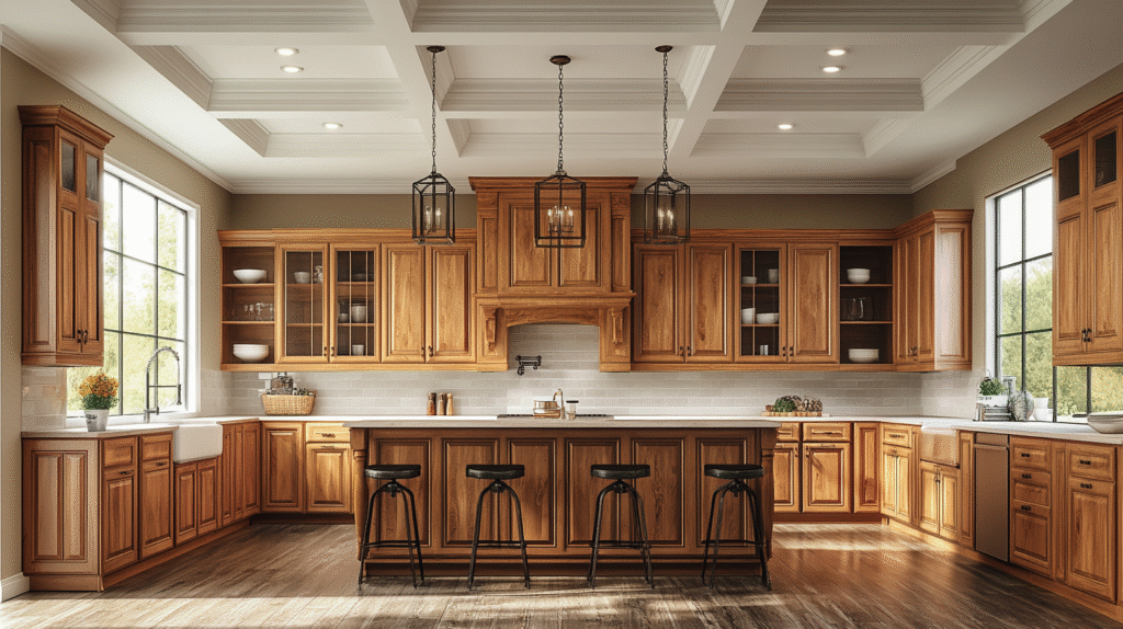golden oak kitchen cabinets