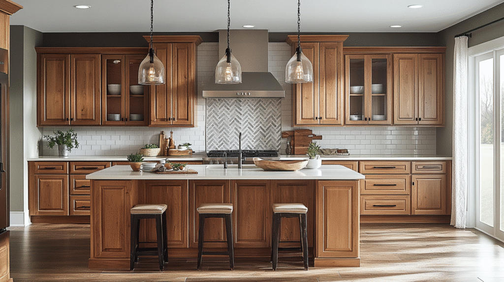 natural oak kitchen cabinets
