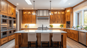 warm wood kitchen cabinets