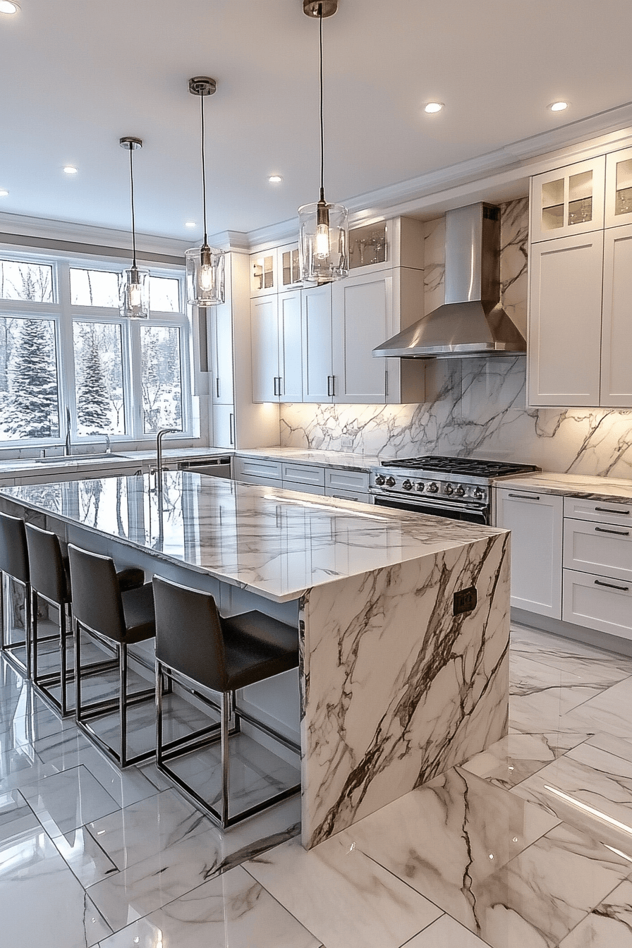 29 Marble Countertops to Transform Your Kitchen Into a Work of Art marble countertops