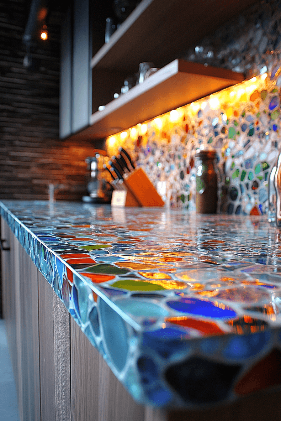 recycled glass countertops