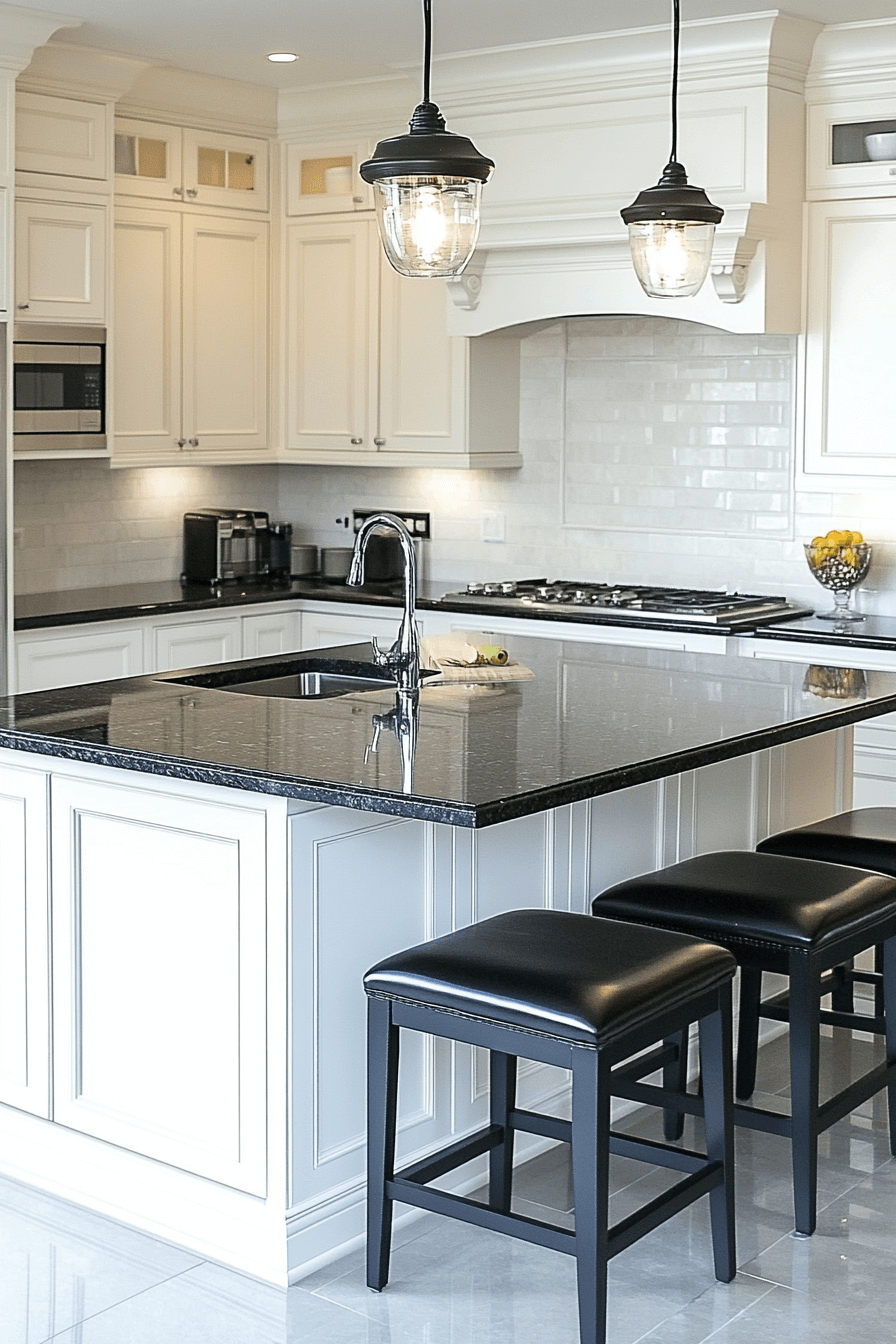 black granite countertops kitchen