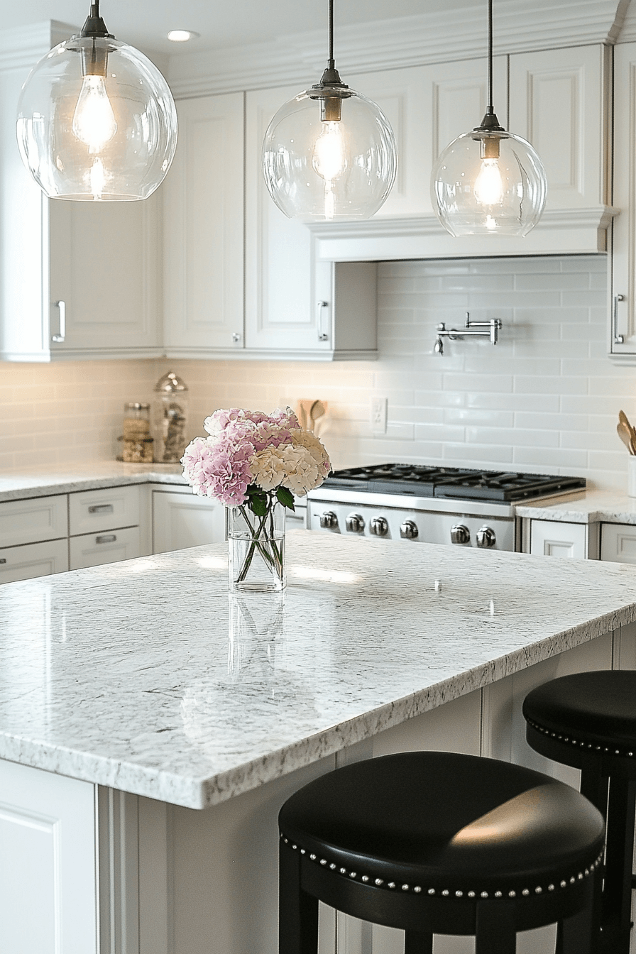 29 White Granite Countertops That Glow With Natural Light and Timeless Appeal white granite countertops