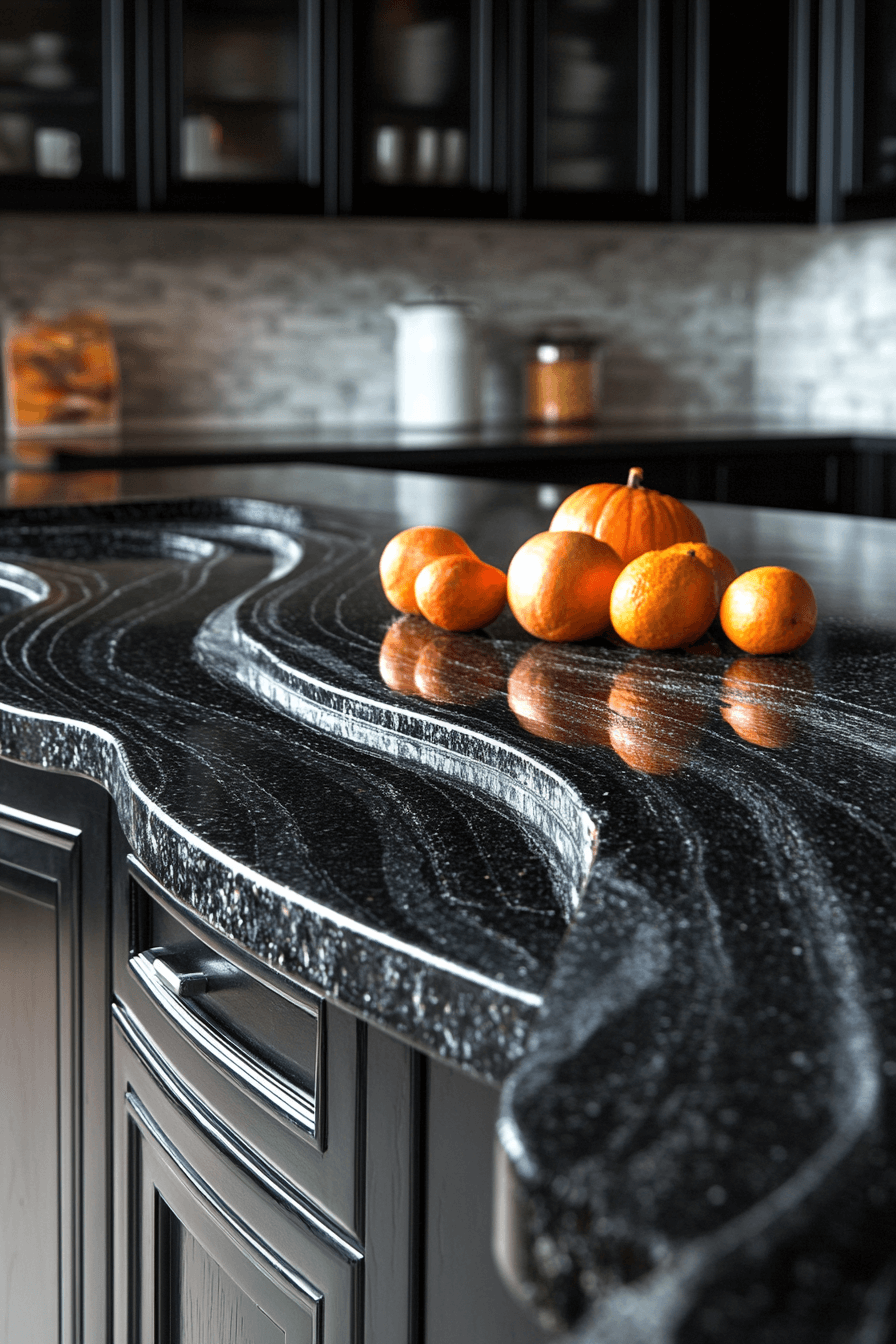 black granite countertops kitchen