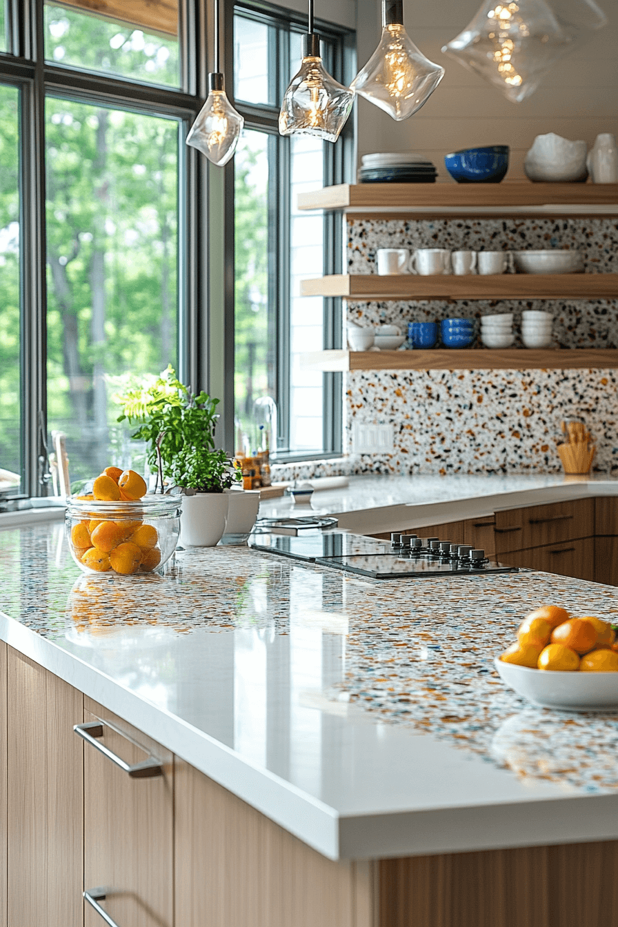 recycled glass countertops