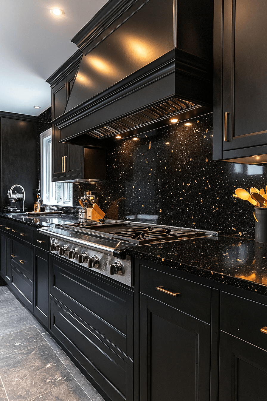 29 Black Quartz Countertops to Add Depth and Dimension to Your Design black quartz countertops