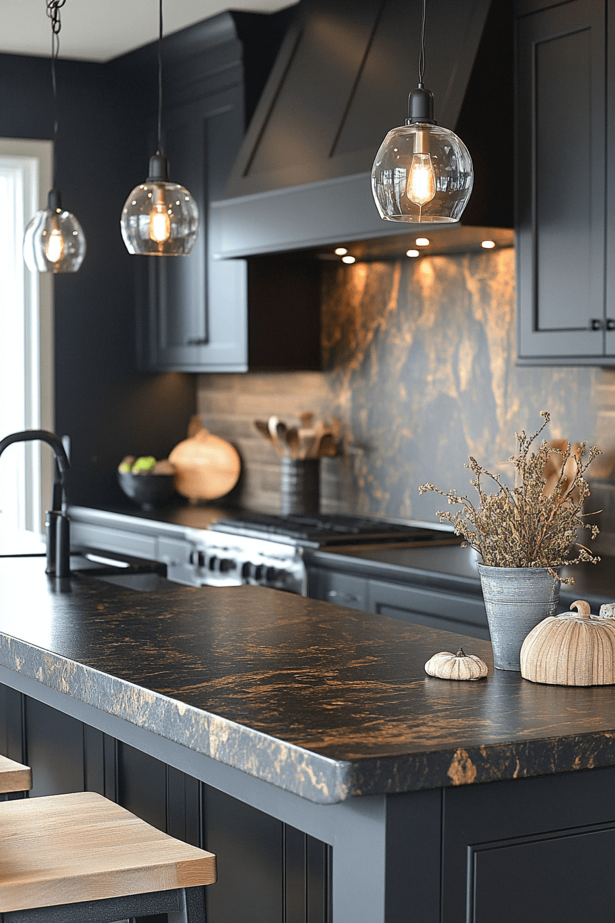 black granite countertops kitchen