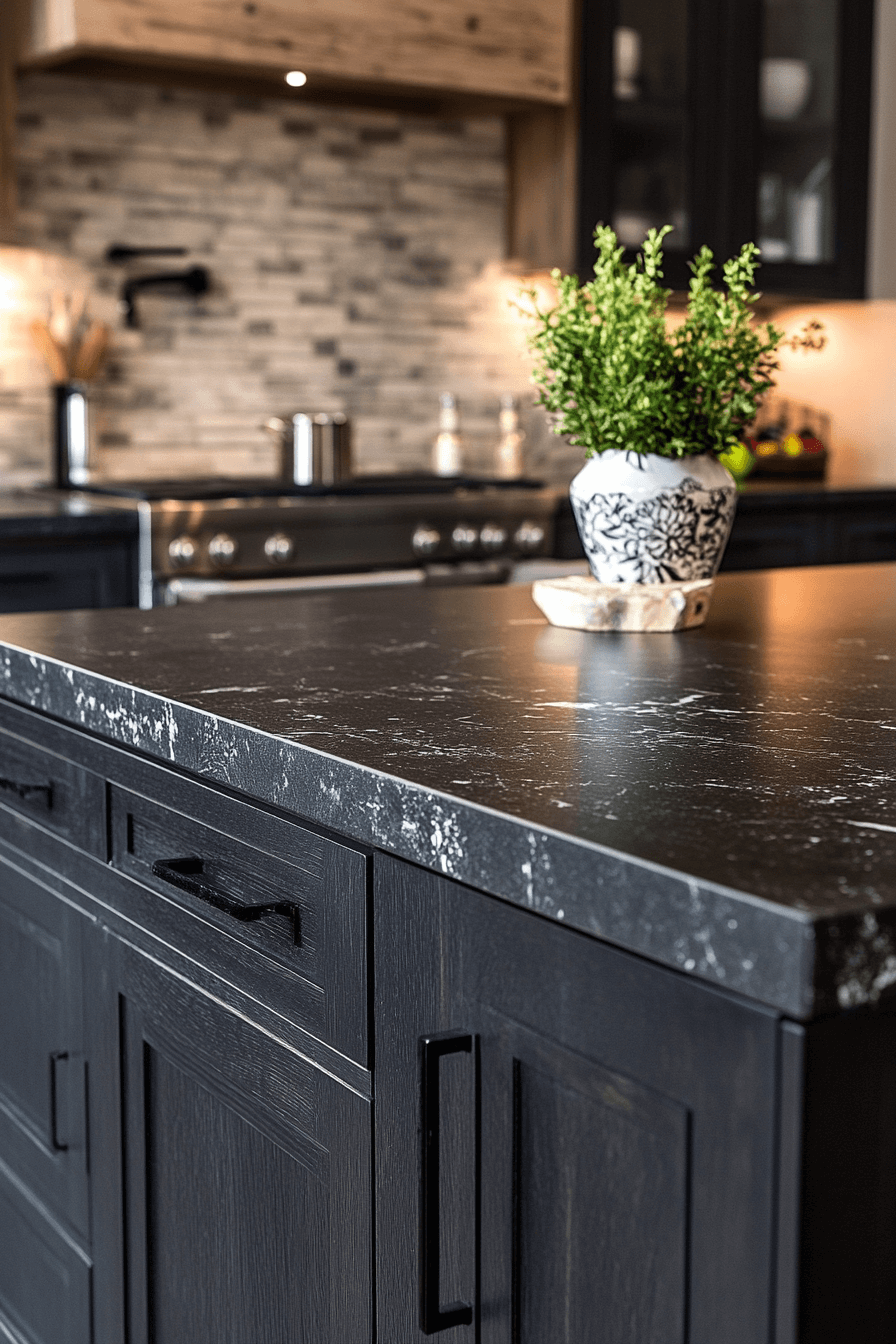 29 Black Quartz Countertops to Add Depth and Dimension to Your Design black quartz countertops