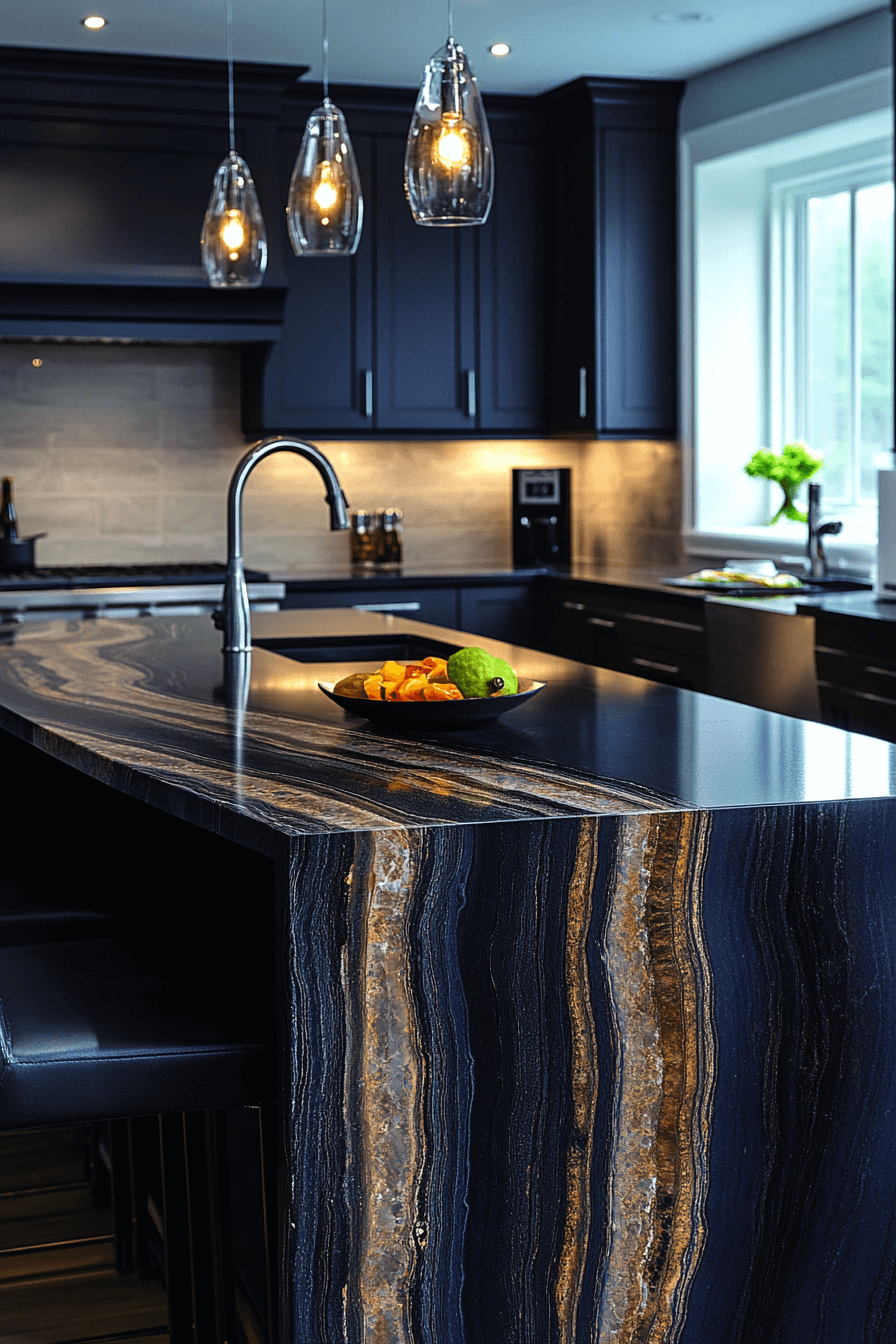 black marble countertops