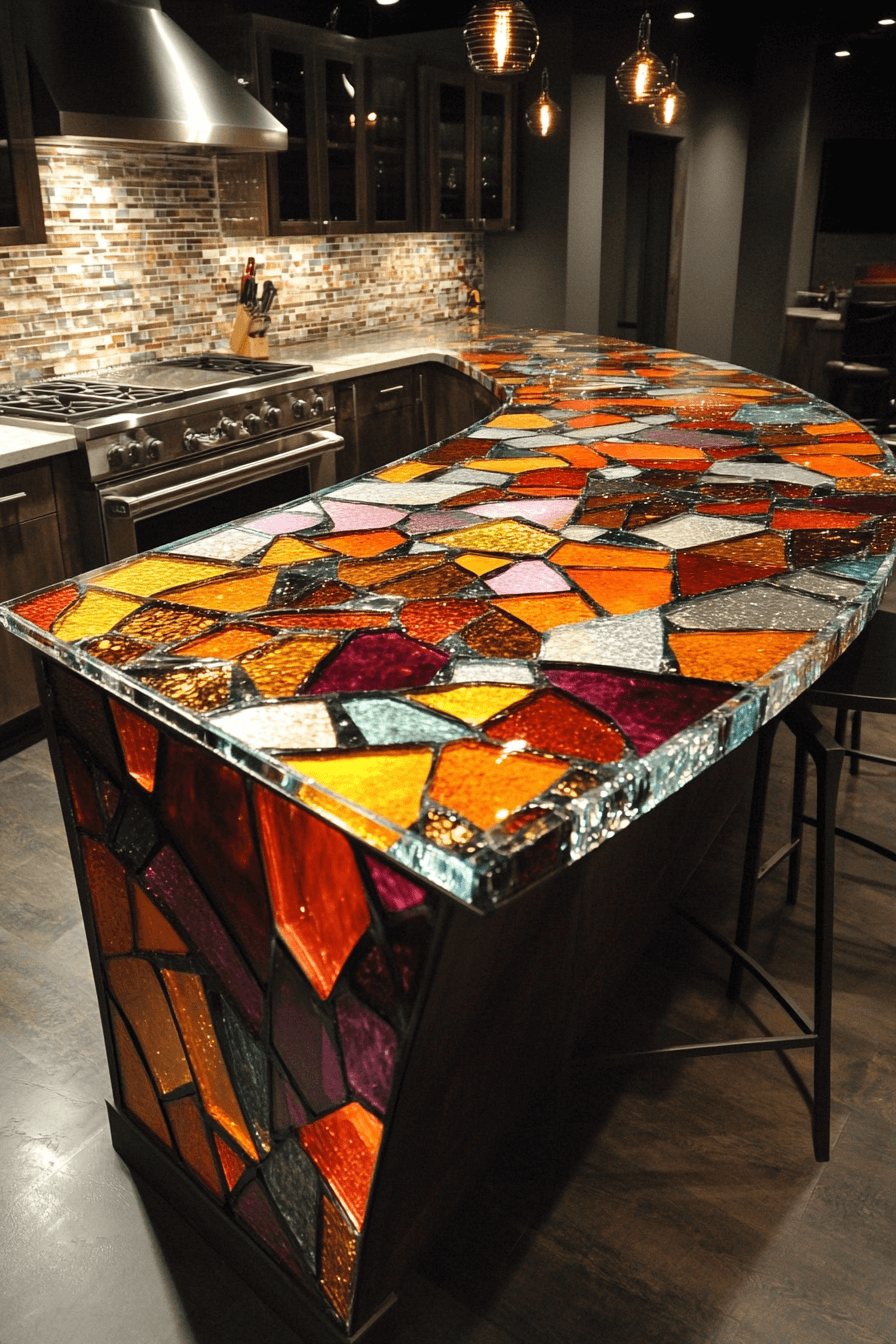 recycled glass countertops