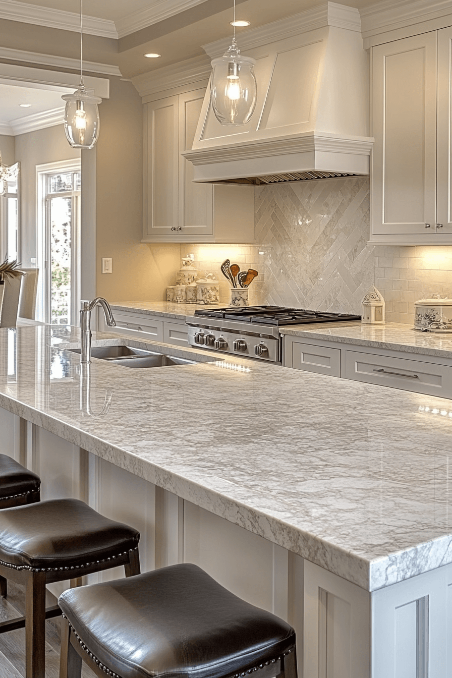 29 White Granite Countertops That Glow With Natural Light and Timeless Appeal white granite countertops