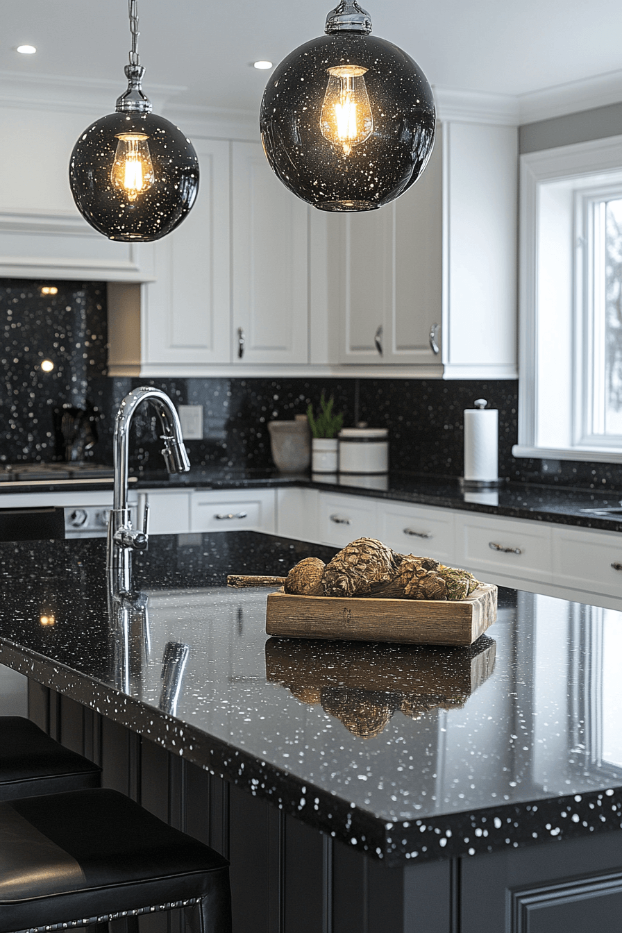 black granite countertops kitchen