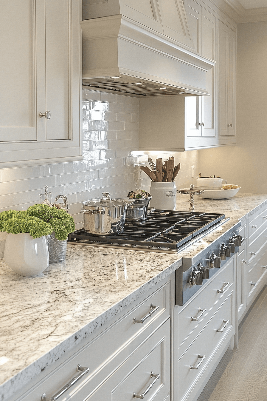 29 White Granite Countertops That Glow With Natural Light and Timeless Appeal white granite countertops
