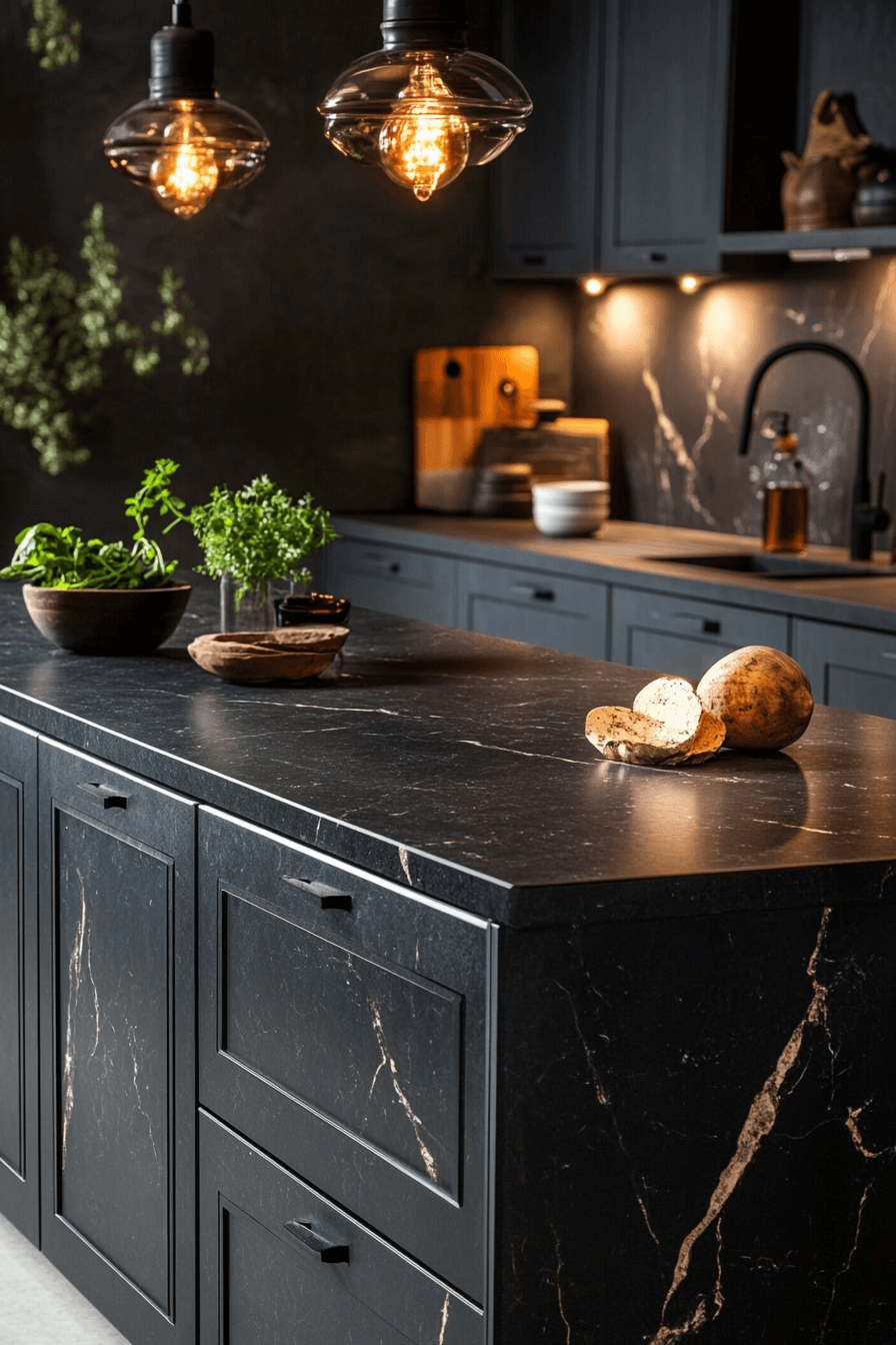 29 Black Quartz Countertops to Add Depth and Dimension to Your Design black quartz countertops