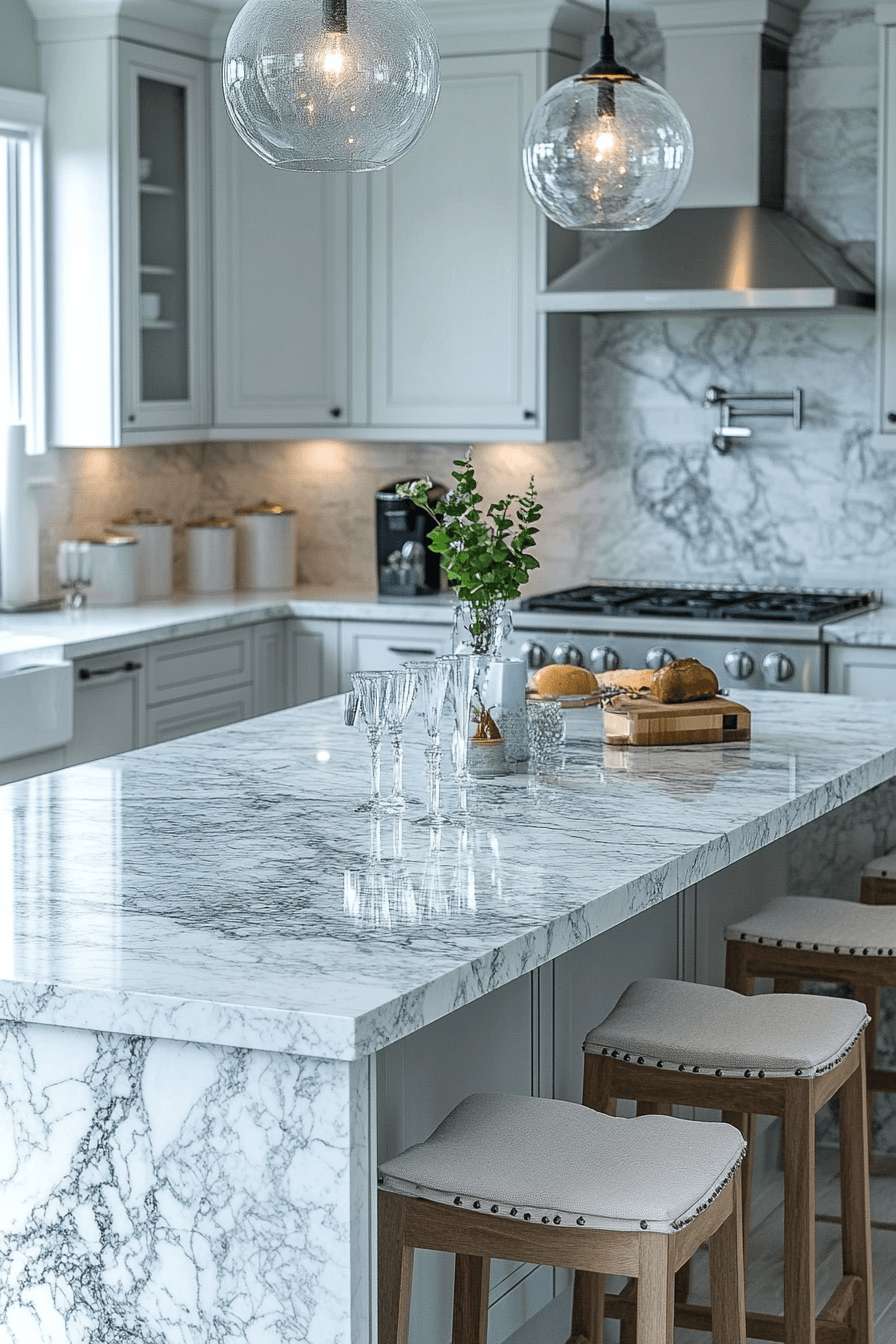 29 White Granite Countertops That Glow With Natural Light and Timeless Appeal white granite countertops