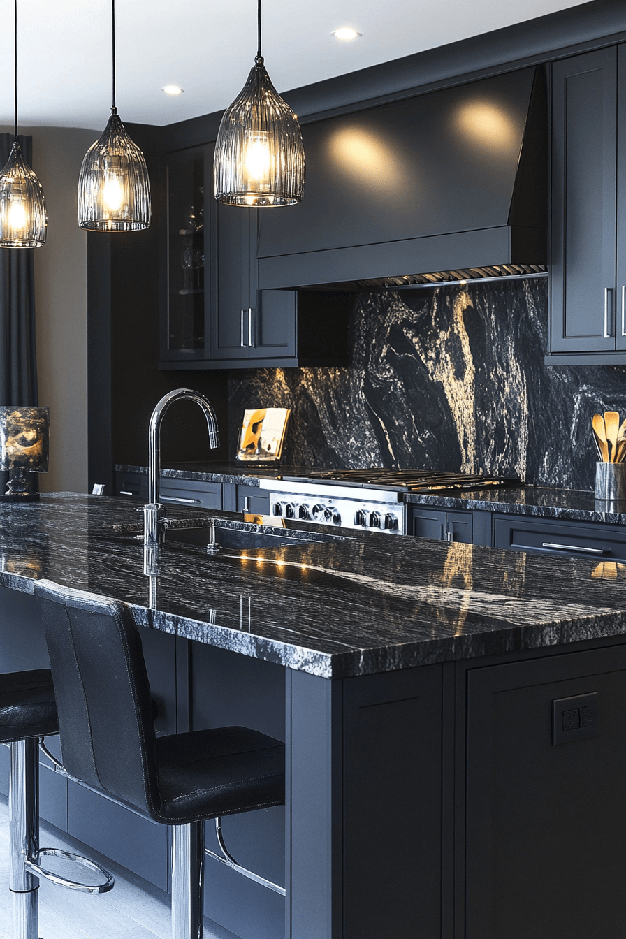 black granite countertops kitchen