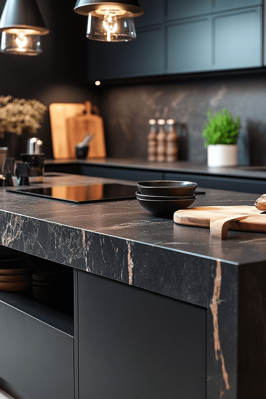 29 Black Quartz Countertops to Add Depth and Dimension to Your Design black quartz countertops
