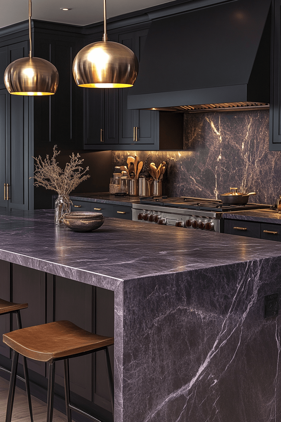 black marble countertops