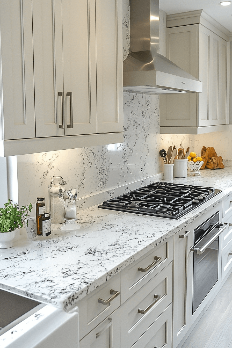 29 White Granite Countertops That Glow With Natural Light and Timeless Appeal white granite countertops