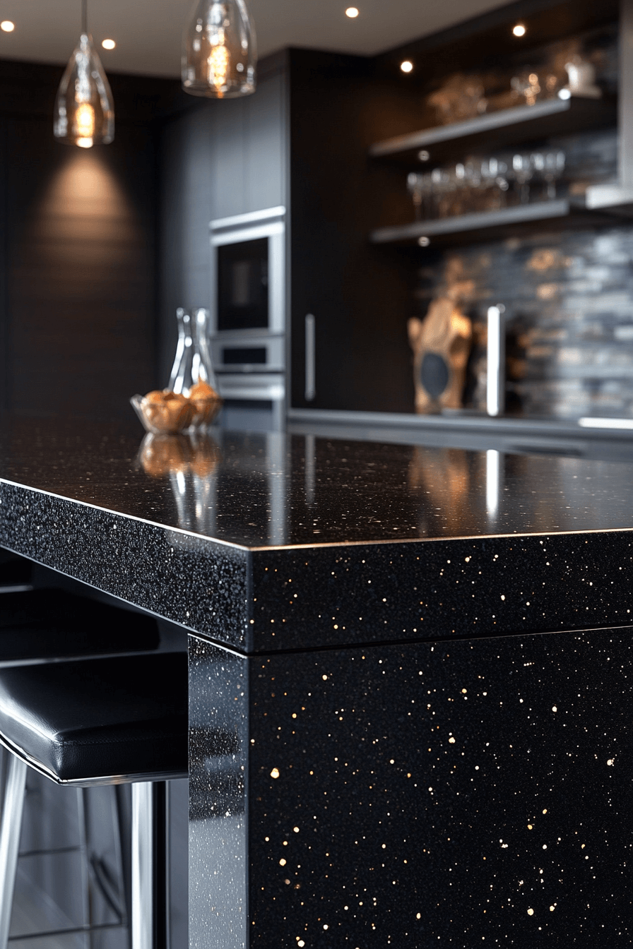 29 Black Quartz Countertops to Add Depth and Dimension to Your Design black quartz countertops