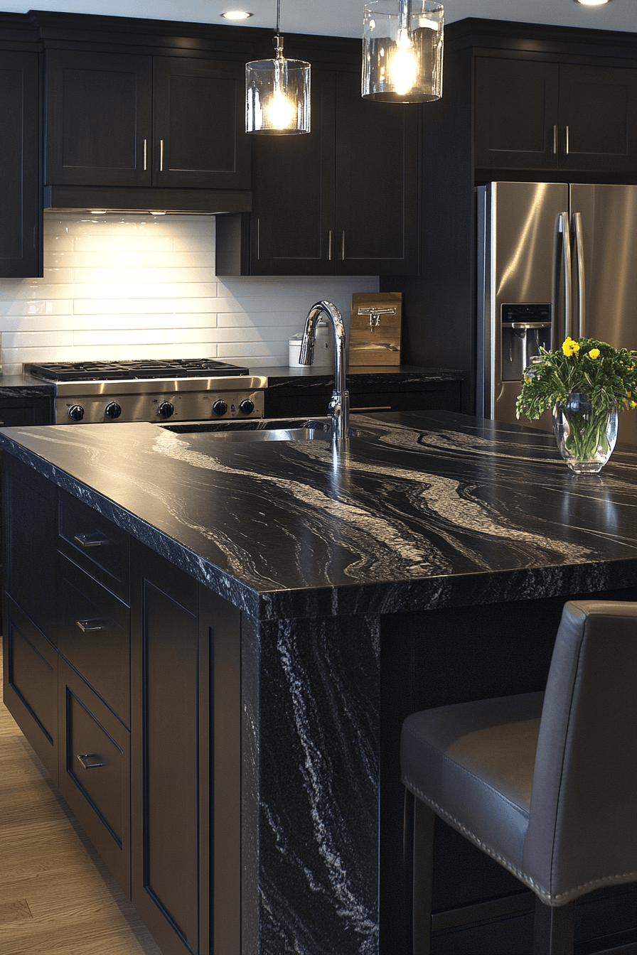 black granite countertops kitchen