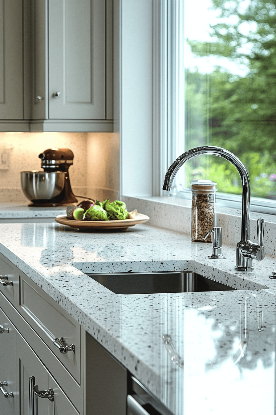 29 White Granite Countertops That Glow With Natural Light and Timeless Appeal white granite countertops