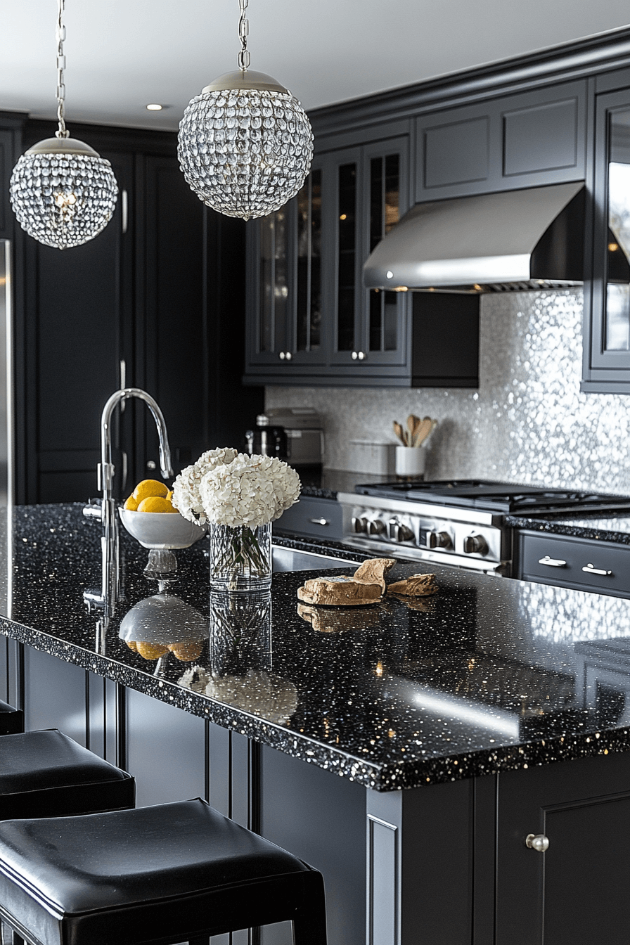 29 Black Quartz Countertops to Add Depth and Dimension to Your Design black quartz countertops