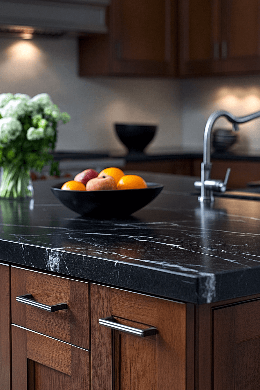 black granite countertops kitchen