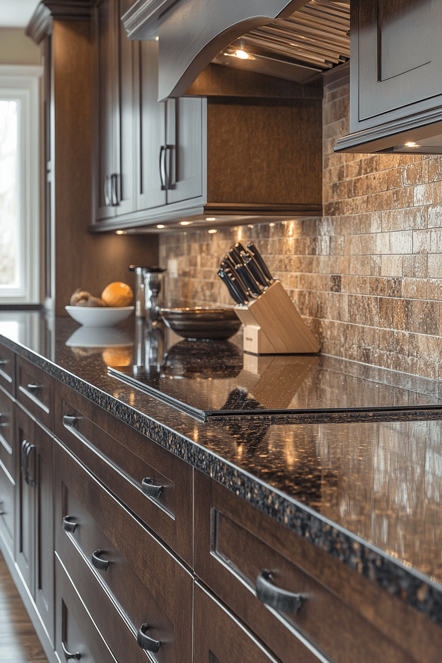 brown granite countertops