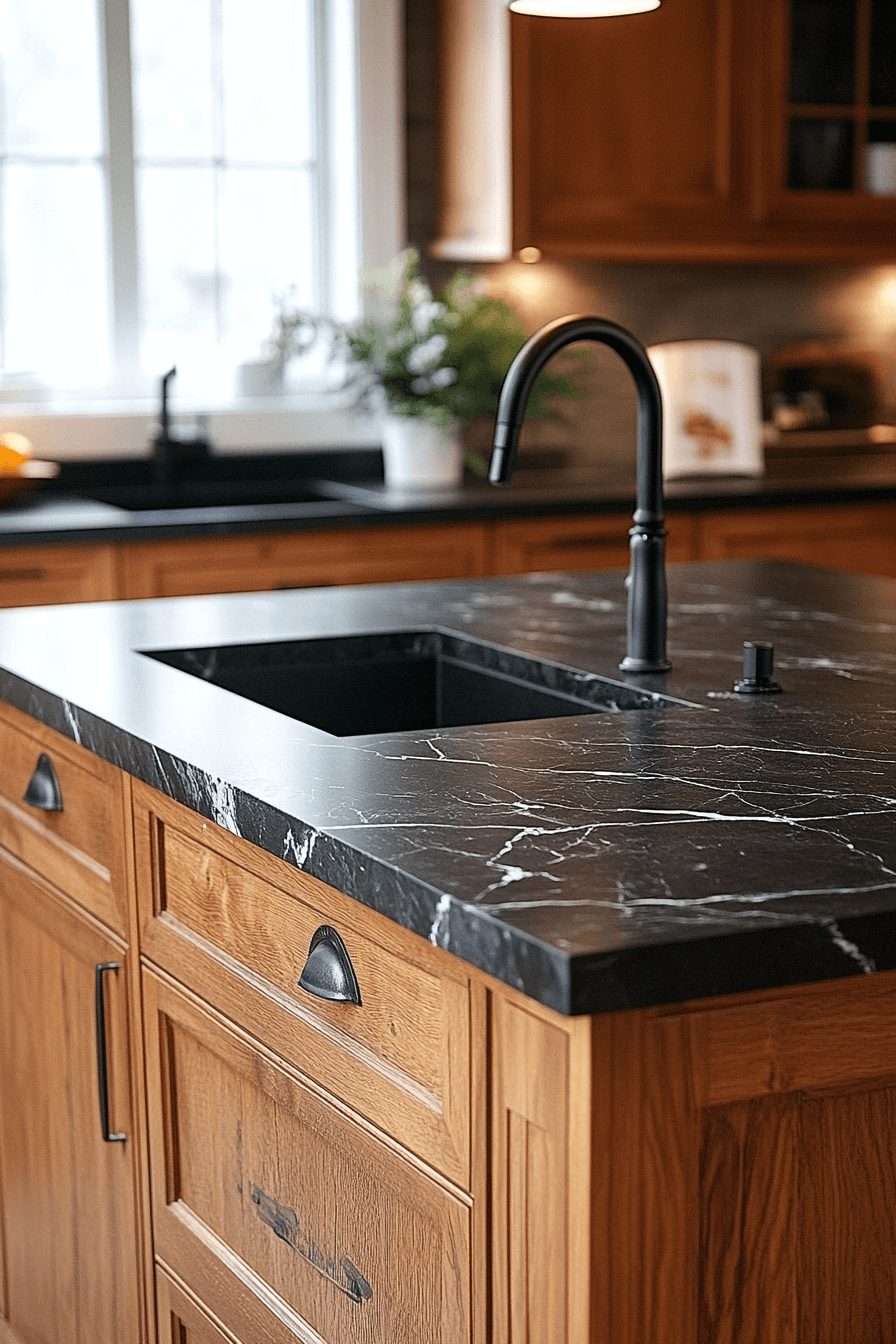 black marble countertops