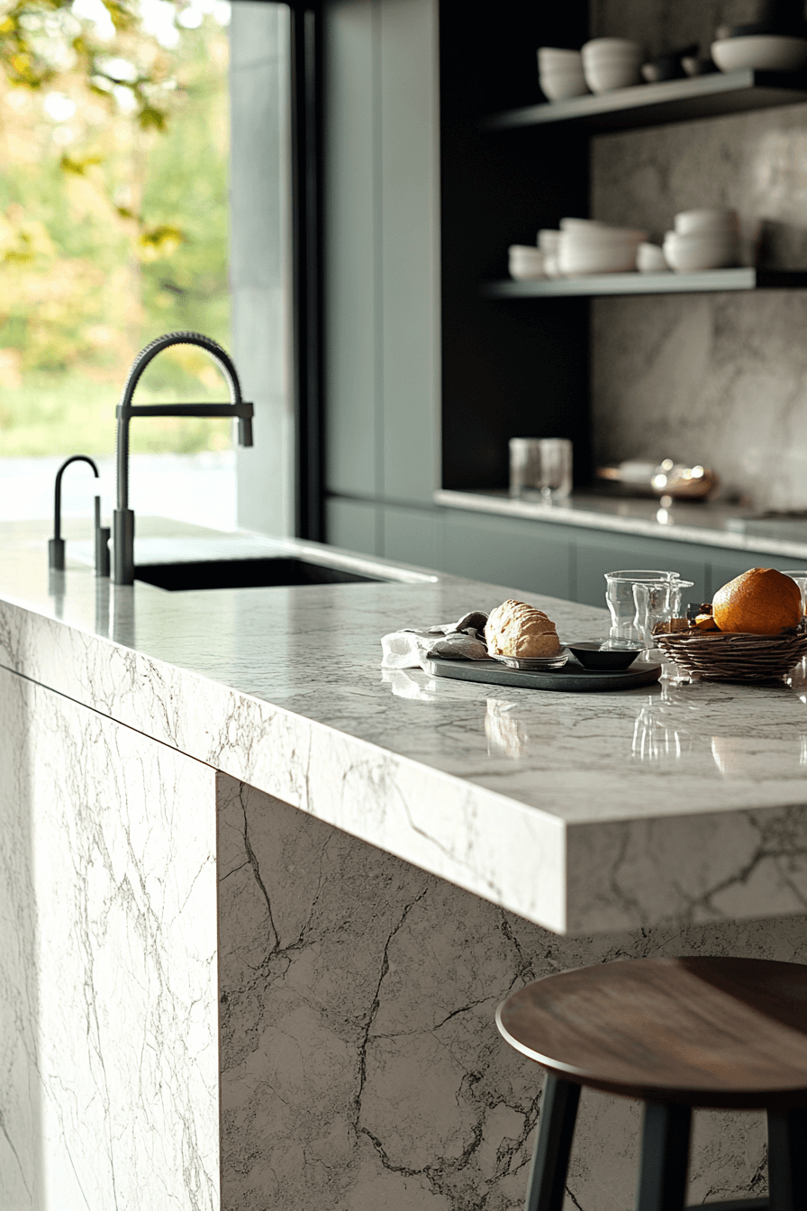 29 White Granite Countertops That Glow With Natural Light and Timeless Appeal white granite countertops