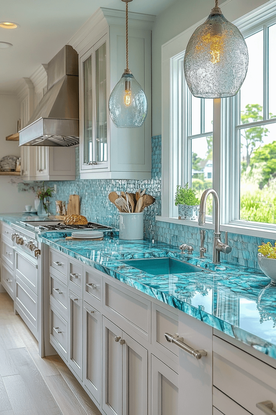 recycled glass countertops